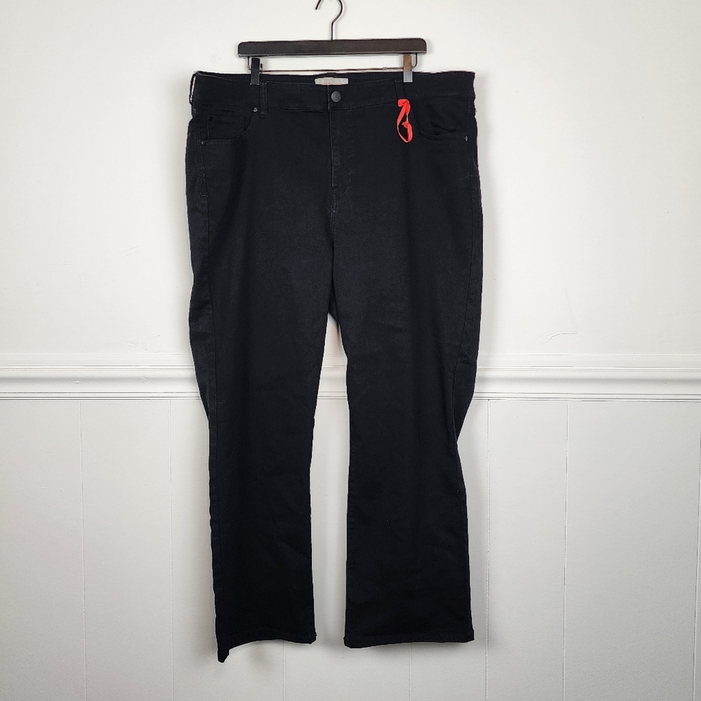 Molly & Isadora Nwot Black Straight Leg Jeans Stretch Size 26W